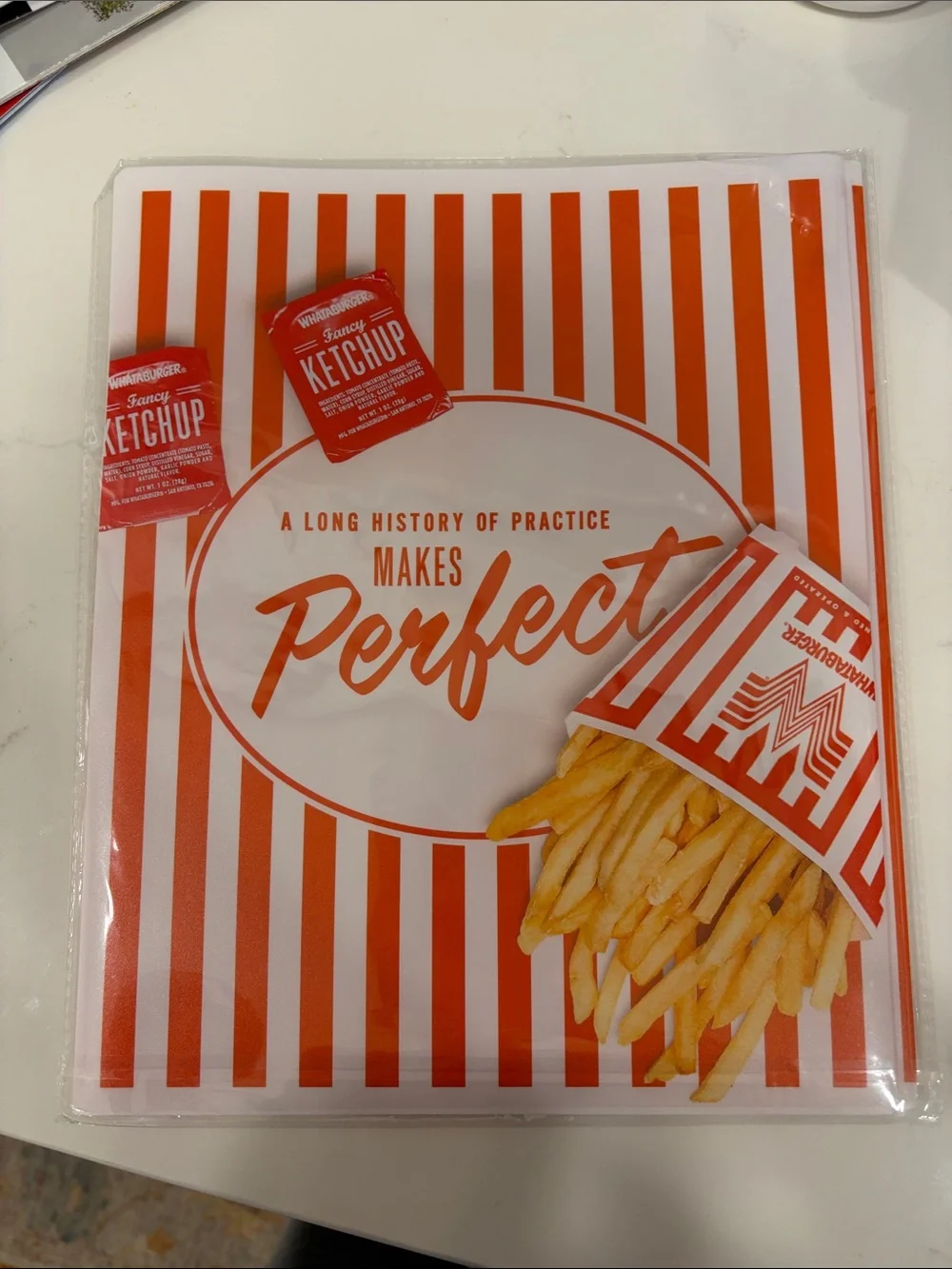 Striped Orange Retro Fries whataburger ketchup folder